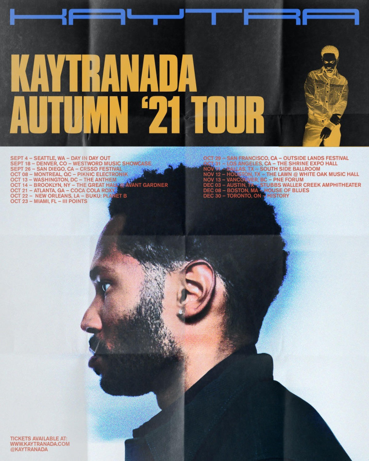 Kaytranada shares 2021 tour dates