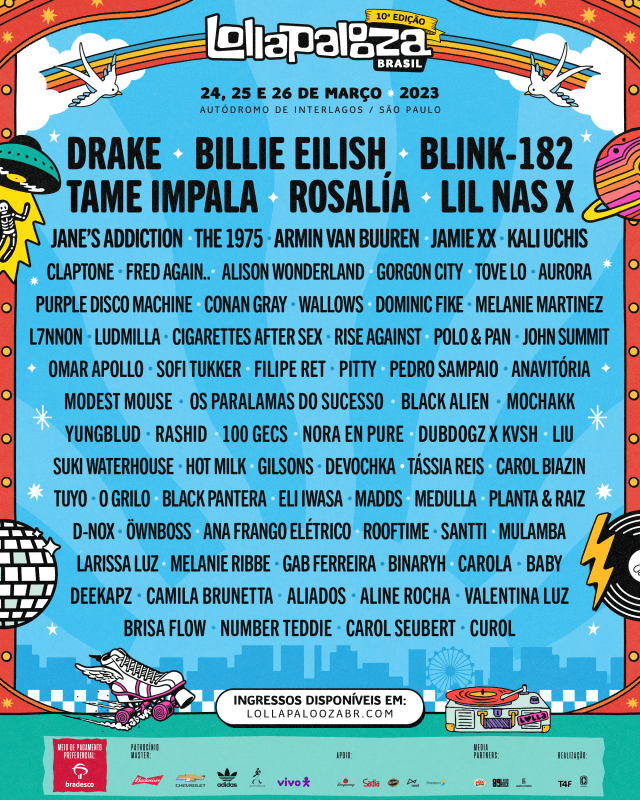 Drake, Billie Eilish, and Blink-182 to headline Lollapalooza Chile, Argentina, and Brazil