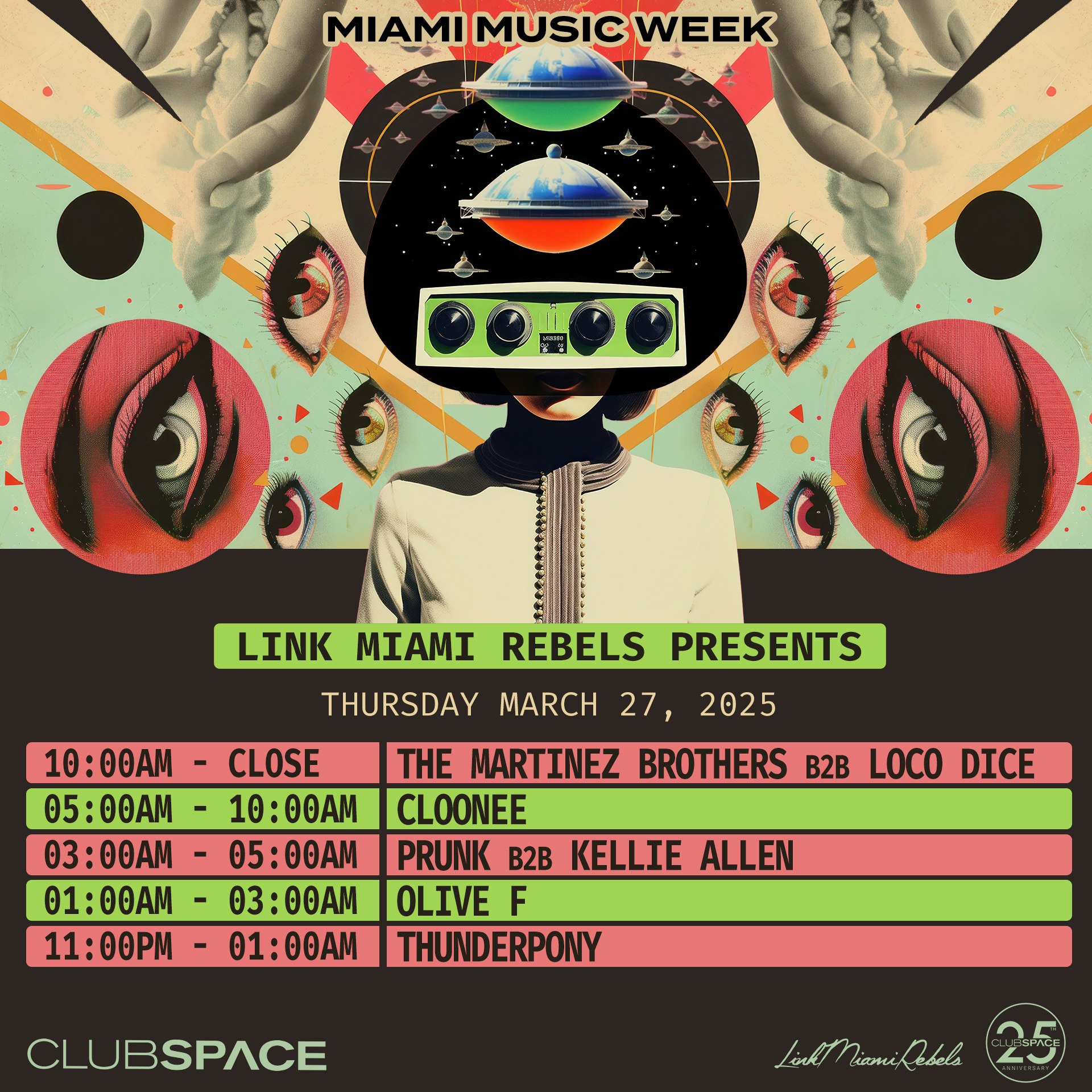 LMR pres. Cloonee & The Martinez Brothers B2B Loco Dice + Many More Tickets | From $30 | 27 Mar @ Club Space Miami, Miami | DICE