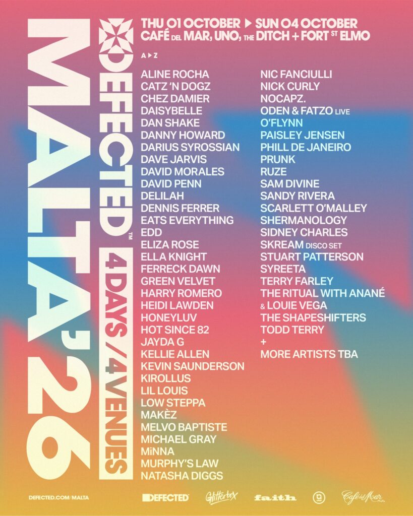 Defected Malta 2026 Lineup